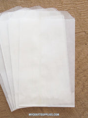 100 White Glassine Flat Bags (7 SIZES Available)