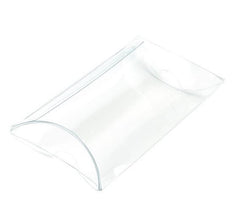 25 Crystal Clear Pillow Boxes 2 1/2 x 7/8 x 4 Inches for Gifts, Retail Packaging, Favors