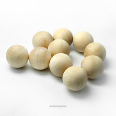 Natural Round Wood Balls 1 1/2 Inch