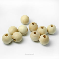 100 Natural Wood Round Beads 12MM (1/2 Inch)