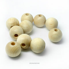 100 Natural Wood Round Beads 14MM (9/16 Inch)