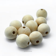 100 Natural Wood Round Beads 16MM (5/8 Inch)