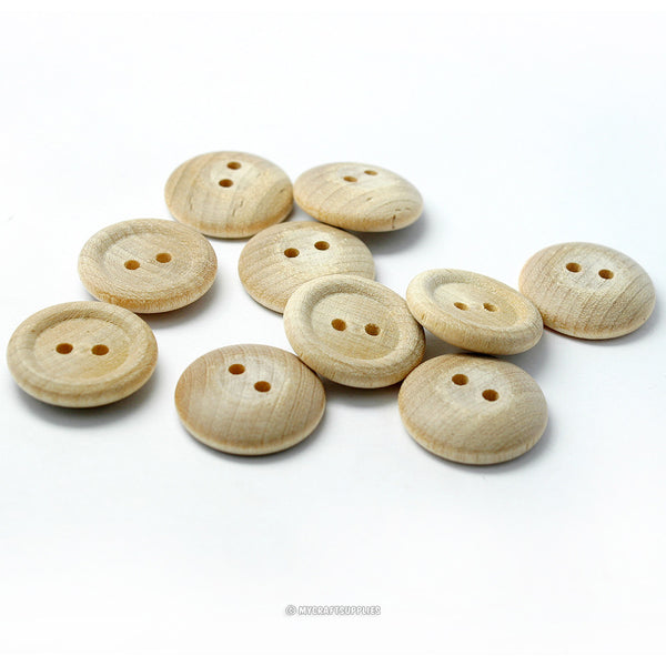 Natural Wood Buttons 3/4Inch