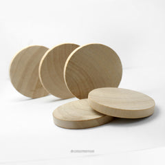 Natural Wood Thick Circle Cutouts 2 Inch Wide 1/4 Inch Thick, Set of 25