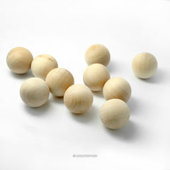 Natural Round Wood Balls 1/2 Inch