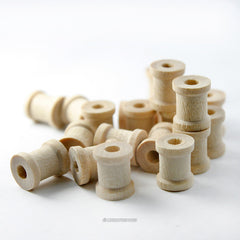 100 Tiny Natural Wood Spools 3/8 Inch Wide and 1/2 Inch Tall