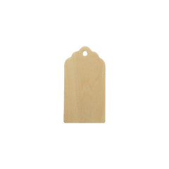 Fancy Gift Tags, Unfinished Wood - 3 Inches Long Natural Hang Tags