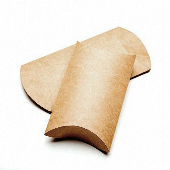 25 Brown Kraft Pillow Boxes; 5 x 1 1/4 x 7 Inches