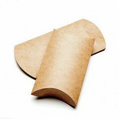 25 Brown Kraft Pillow Boxes; 2 1/2 x 7/8 x 4 Inches