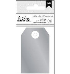 Silver Foil Decorative Cardstock Tags for Scrapbooks, Gifts, Crafts, Etc - Set of 10, 3 x 1 7/8